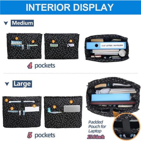 Nurse Bags for Work: Multiple Pockets, Waterproof, Organizing Zip Top - Picture 4 of 6